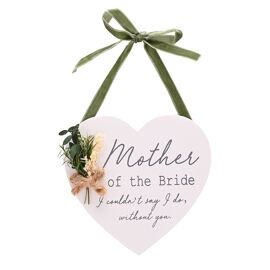 **MULTI 3** Love Story Heart Plaque With Flowers - Mother Of The Bride
