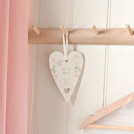 Love Story Ceramic Heart 13cms - Mr & Mrs