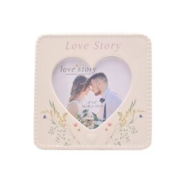 Love Story Ceramic Photo Frame 4" x 4" - Love Story