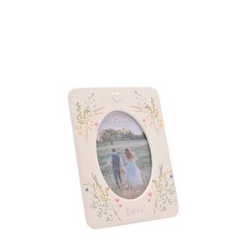 Love Story Ceramic Photo Frame 4" x 6" Floral