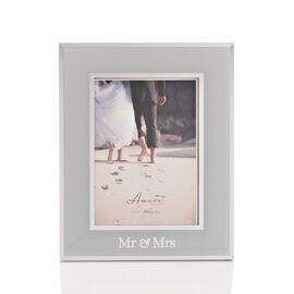 Amore Mirror Border Photo Frame "Mr & Mrs" 5" x 7"
