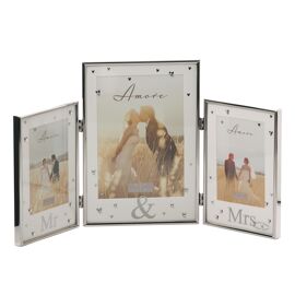 Amore Triple Photo Frame - 'Mr & Mrs'