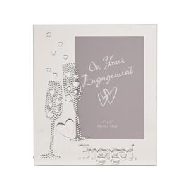 Mirror Frame 4" x 6" Flute/Crystal Heart - Engaged *(36/24)*
