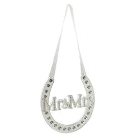 Amore Silver Plated with Crystals Horse Shoe "Mr & Mrs"