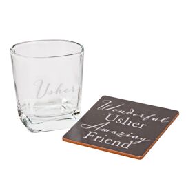 Amore Whisky Glass & Coaster - Usher
