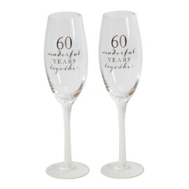 Amore Champagne Flutes Set of 2 - 60th Anniversary *(8/12)*