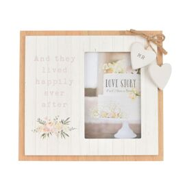 Love Story Photo Frame 4" x 6" "Happily Ever After"