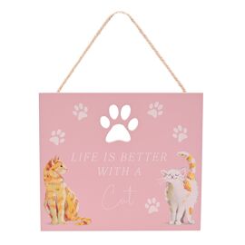 **MULTI 6** The Wildlife by Ling Designs Hanging  Plaque "Life Is Better With A Cat"