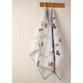 The Wildlife by Ling Designs Blue Dog Tea Towel