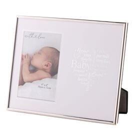 With Love Silver Heart Frame 4" x 6" - Baby