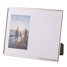 With Love Silver Heart Frame 4" x 6" - Grandchildren