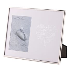 With Love Silver Heart Frame 4" x 6" - Engagement