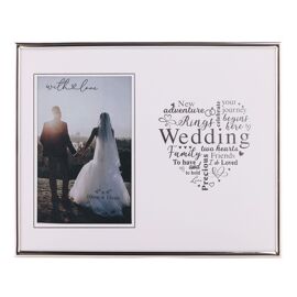 With Love Silver Heart Frame 4" x 6" - Wedding