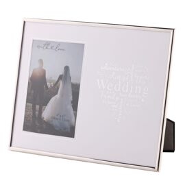 With Love Silver Heart Frame 4" x 6" - Wedding