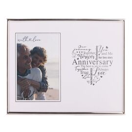 With Love Silver Heart Frame 4" x 6" - Anniversary
