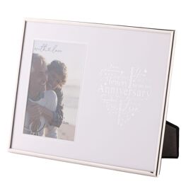 With Love Silver Heart Frame 4" x 6" - Anniversary