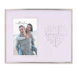With Love Silver Heart Frame 4" x 6" - 25th Anniversary