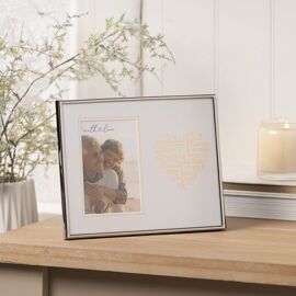 With Love Silver Heart Frame 4" x 6" - 50th Anniversary