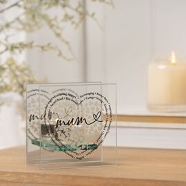 With Love Heart Tealight Holder - Mum