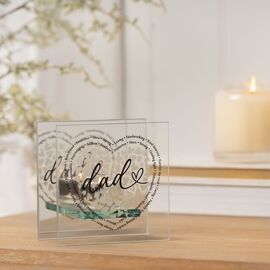 With Love Heart Tealight Holder - Dad