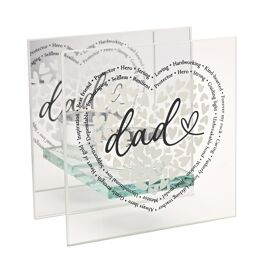 With Love Heart Tealight Holder - Dad