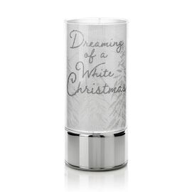 Glass LED Tube Light - Dreaming of a White Christmas 20cm