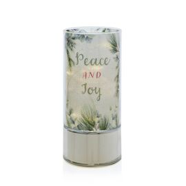 Glass LED Tube Light - Peace and Joy 20cm