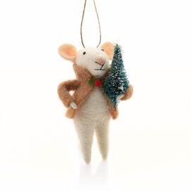 Felt Mouse With Tree Decoration