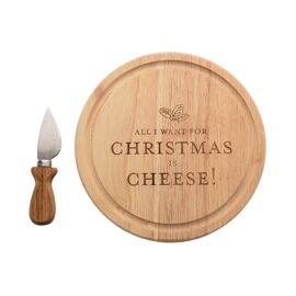 'All I Want For Christmas Is Cheese' Cheese Board & Spreader