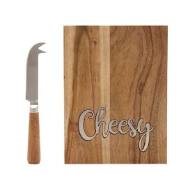 Acacia Cheese Board with Cheese Knife Set
