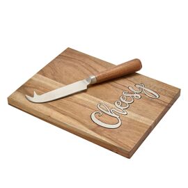 Acacia Cheese Board with Cheese Knife Set