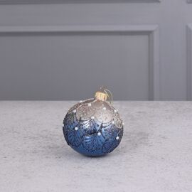 Celestial Blue Crystal Hand Decorated Ornamental Bauble