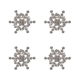 Set of 4 Crystal Snowflake Napkin Rings