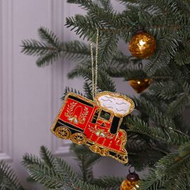 **MULTI 6** Hand Embellished Train Hanging Decoration