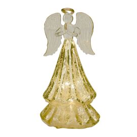 Gold Crackle Effect Glass Angel LED Light