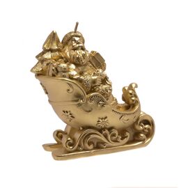 **MULTI 4** Gold Santa on Sleigh Candle