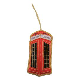 **MULTI 6** Telephone Box Hand Embellished Tree Decoration