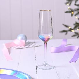 **MULTI 6** Rainbow Champagne Glass