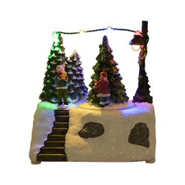 LED Snow Scene with Rotating Tree
