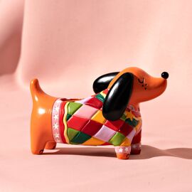 Raspberry Blossom Kerzenhalter in Hundeform
