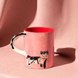 Raspberry Blossom Katzenbecher mit 3D-Henkel
