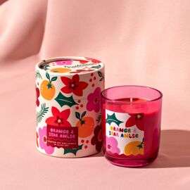 Raspberry Blossom Rosafarbene Glaskerze