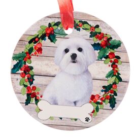 E&S Pets Maltese Wreath Hanging Decoration