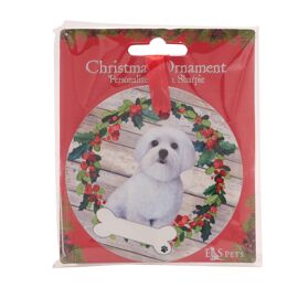 E&S Pets Maltese Wreath Hanging Decoration
