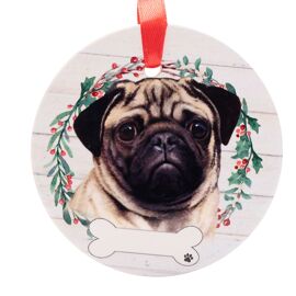 E&S Pets Pug Wreath Hanging Decoration