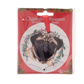 E&S Pets Pug Wreath Hanging Decoration