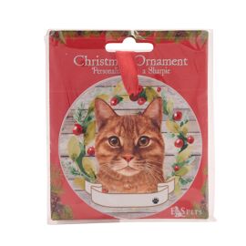 E&S Pets Orange Tabby Cat Wreath Hanging Decoration