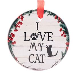 E&S Pets 'I Love My Cat' Wreath Hanging Decoration
