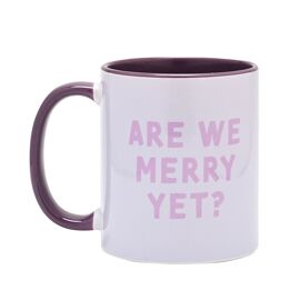 Purple Handled 11oz Mug - Are We Merry Yet?