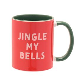 Green Handled 11oz Mug - Jingle My Bells